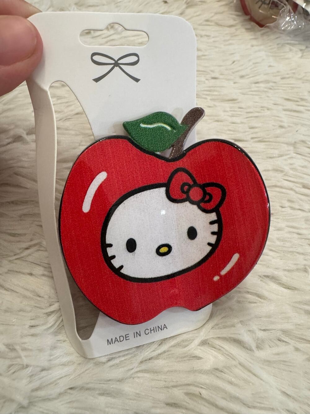 Large Hello Kitty red apple hair claw clip